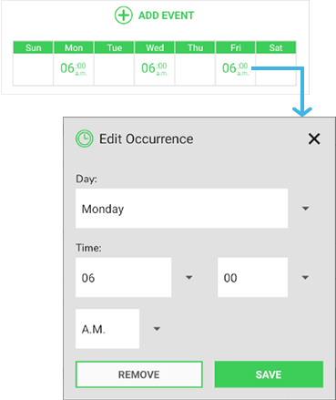 Edit Schedule Occurrence